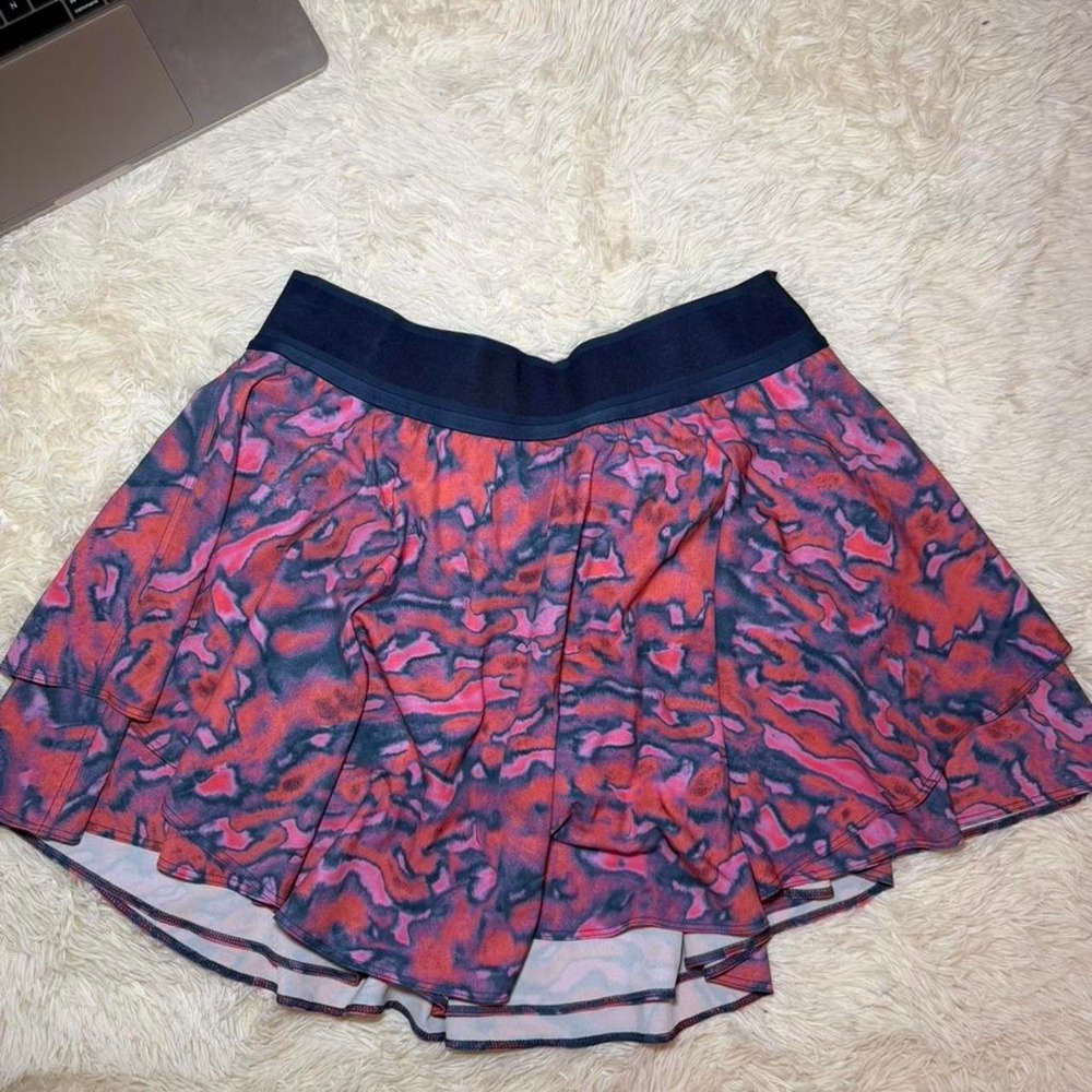 Lululemon Court Rival High-Rise Tennis Skirt Chroma Clash Multi Size 10